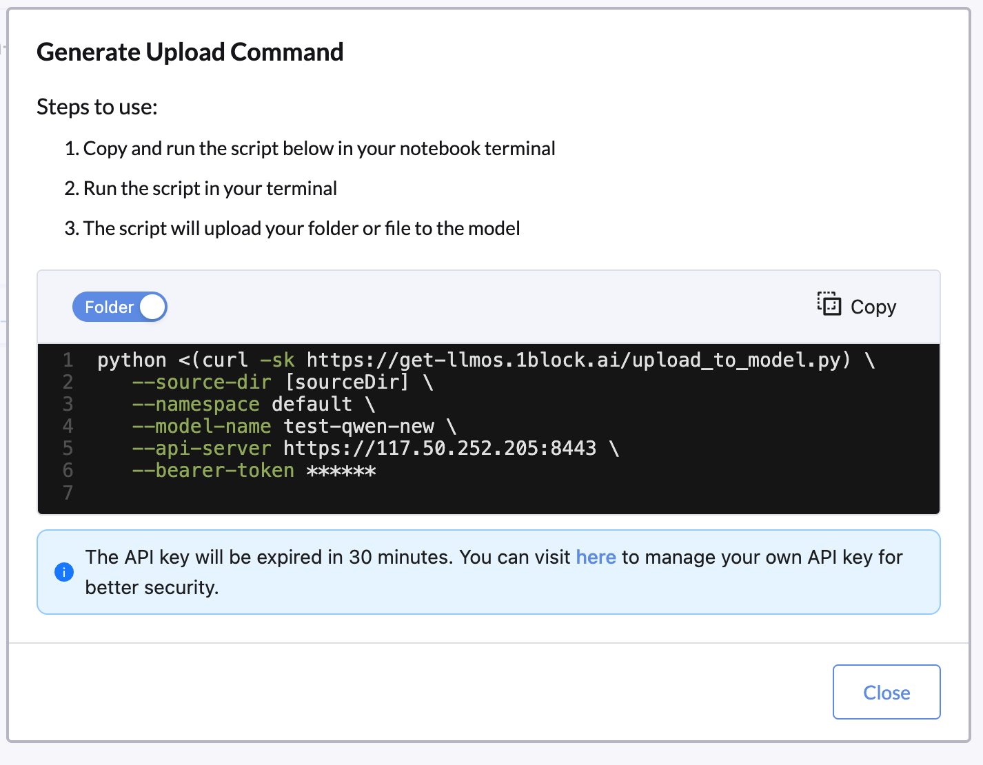 model-upload-command